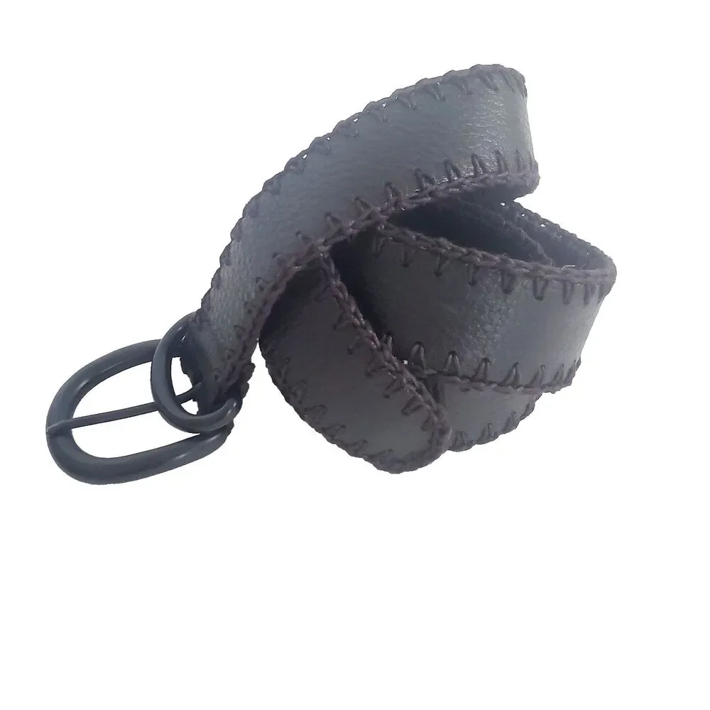 Liz Claiborne Women's Leather Belt Size Large Black Whipstitch 31.75–35.75 in